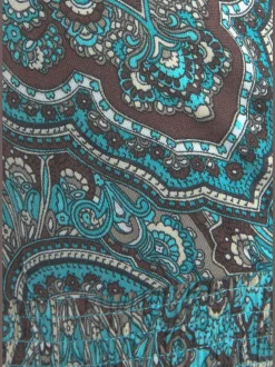 Robe longue encolure réglable à motifs géométriques et bretelles spirales