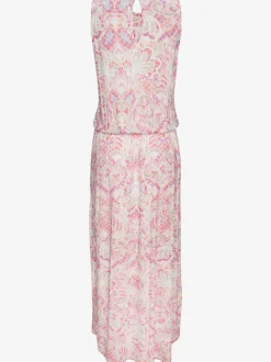 Robe longue en jersey avec encolure ronde et fente élégante