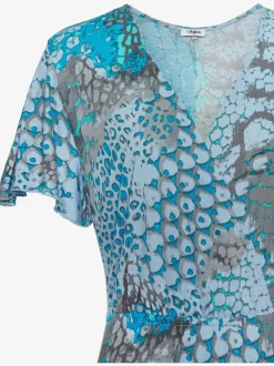 Robe longue en V avec volants et fente élégante