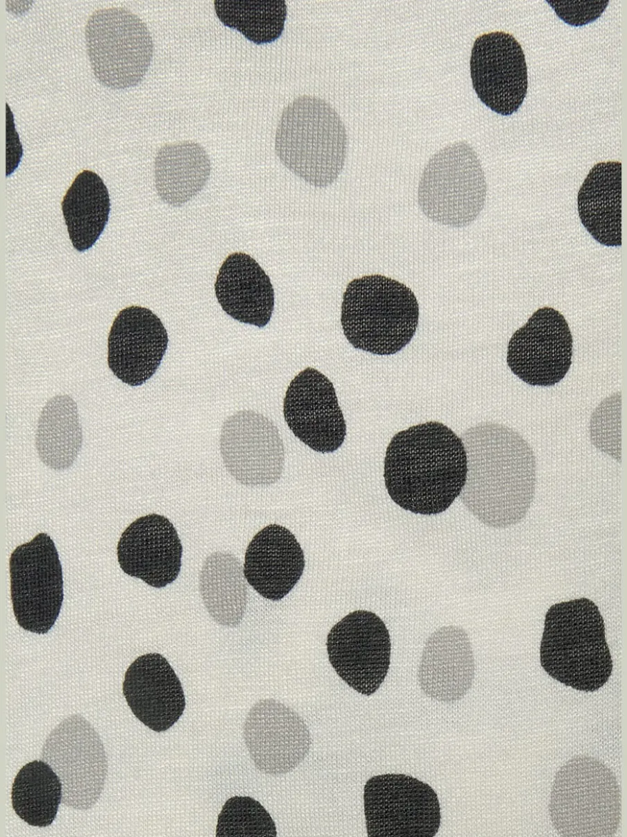 Robe longue fines bretelles spaghetti avec motifs à pois