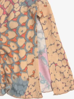 Robe longue élastiquée en V fente avant jersey