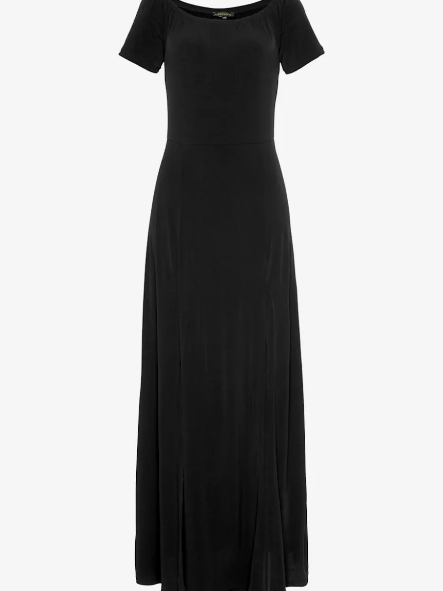 Robe longue à manches courtes et jambes fendues