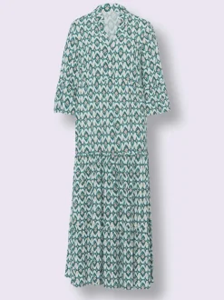 Robe longue à manches volantes avec motif minimaliste