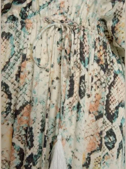Robe longue évasée à imprimé animal en viscose douce