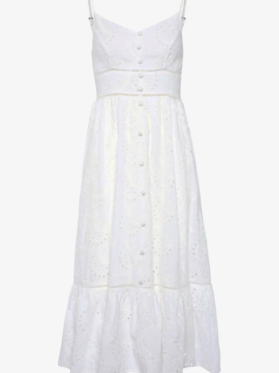 Robe mi-longue ajustée avec empiècement smocké au dos