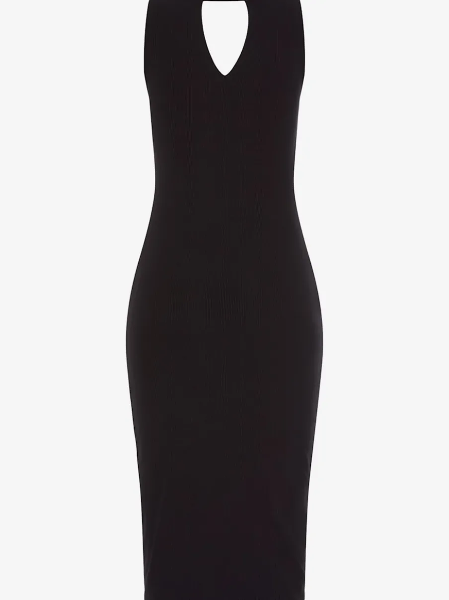 Robe mi-longue avec découpes et coupe cintrée raffinée