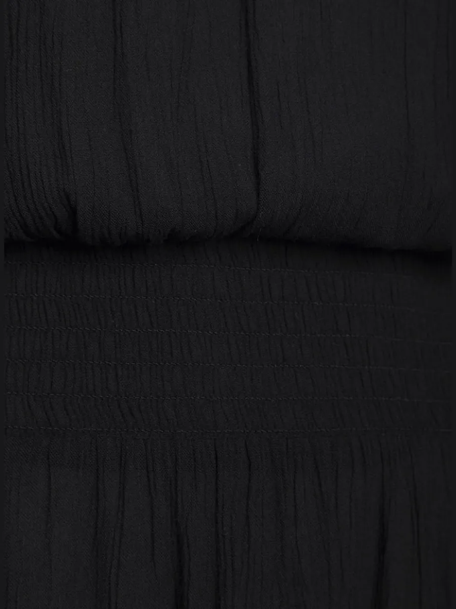 Robe mi-longue encolure ronde avec petit V et ceinture ajustable