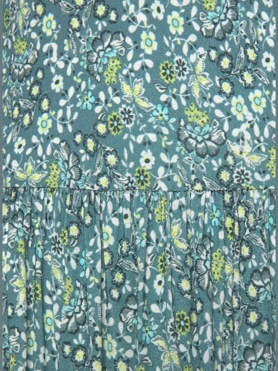 Robe mi-longue à larges bretelles avec décolleté dos