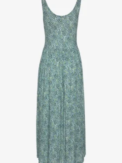 Robe mi-longue à larges bretelles avec décolleté dos