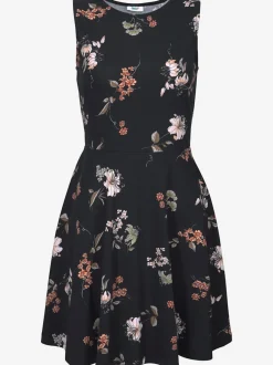 Robe patineuse courte à jupe évasée en coton