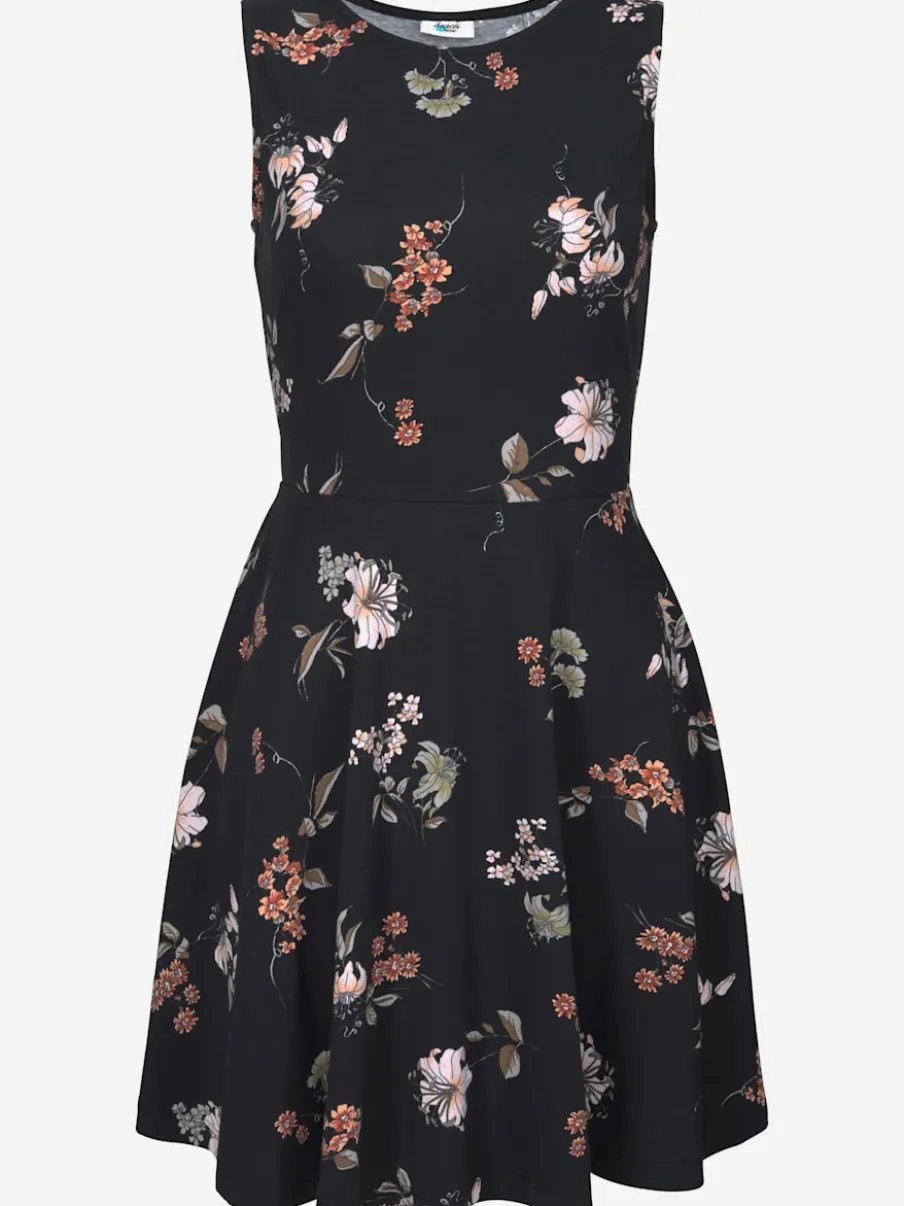 Robe patineuse courte à jupe évasée en coton