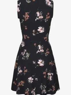 Robe patineuse courte à jupe évasée en coton