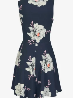 Robe patineuse courte à jupe évasée en coton