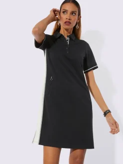 Robe polo avec col zippé et poches pratiques