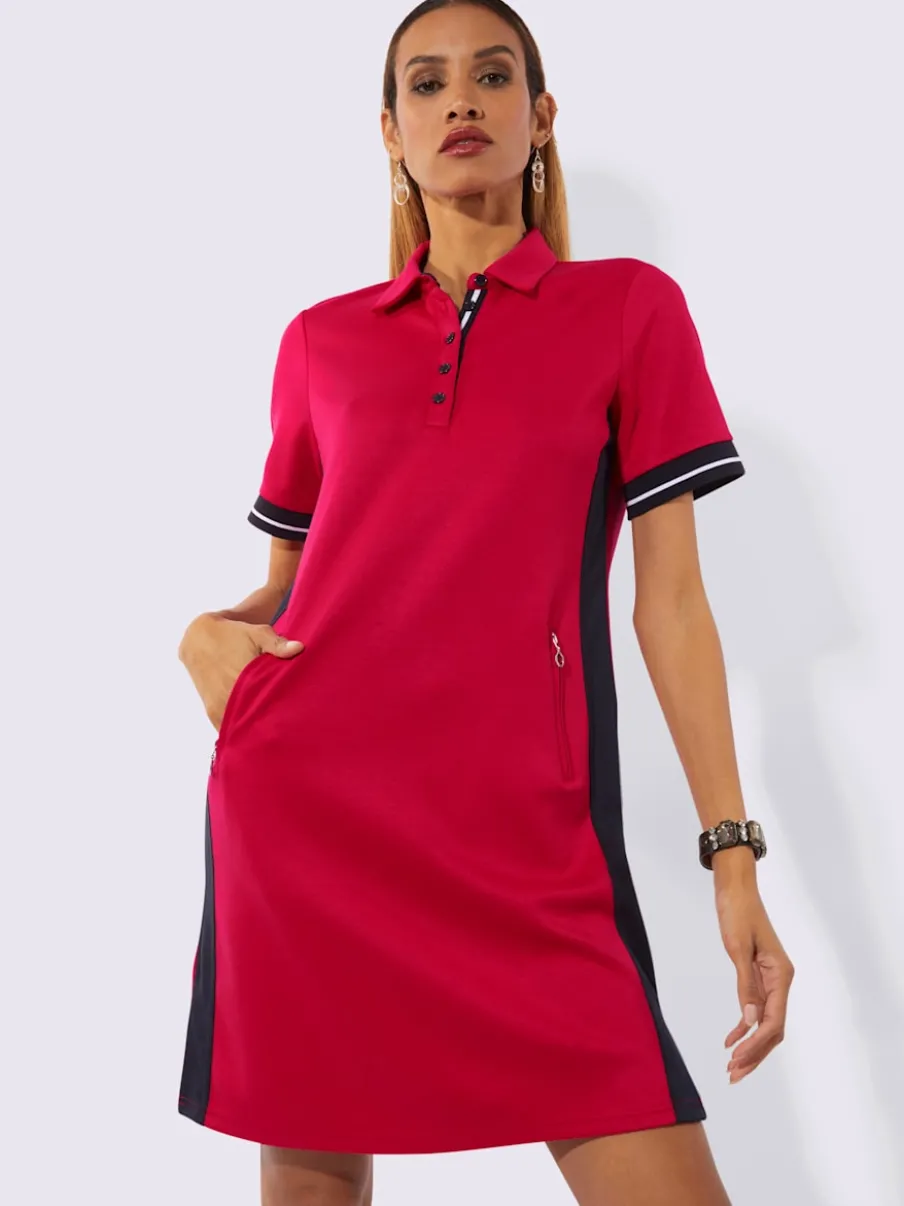 Robe polo avec col zippé et poches pratiques