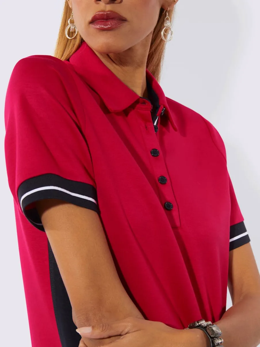 Robe polo avec col zippé et poches pratiques