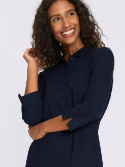 Robe polo classique avec col polo et manches 3/4