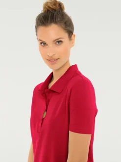 Robe polo à col classique et manches courtes en piqué doux