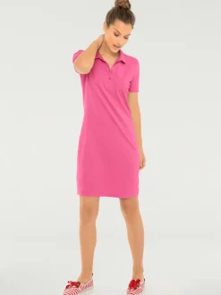 Robe polo à col classique et manches courtes en piqué doux