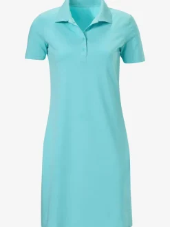 Robe polo à col classique et manches courtes en piqué doux
