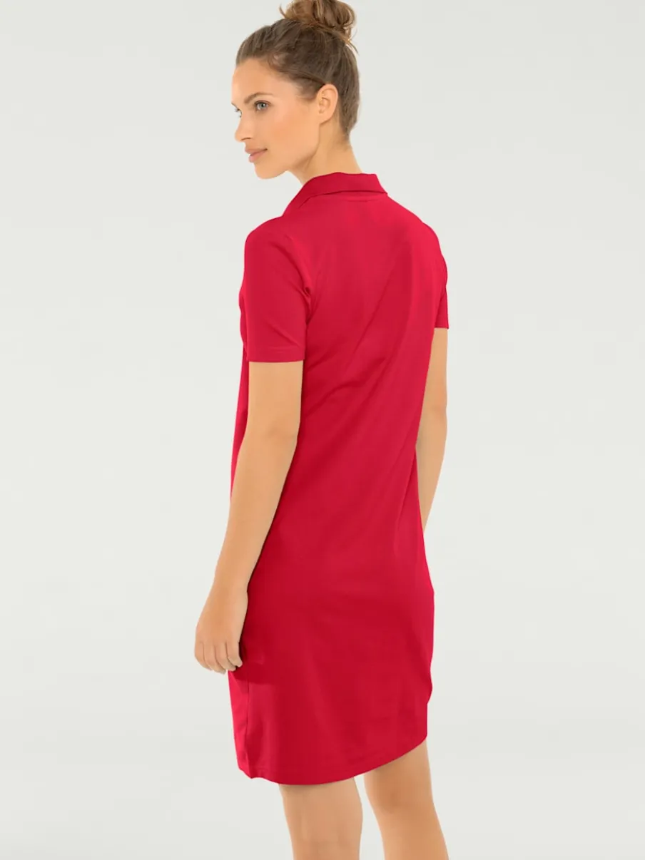 Robe polo à col classique et manches courtes en piqué doux
