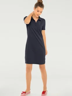Robe polo à col classique et manches courtes en piqué doux