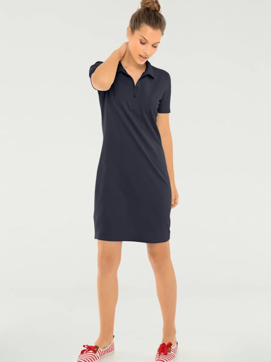 Robe polo à col classique et manches courtes en piqué doux