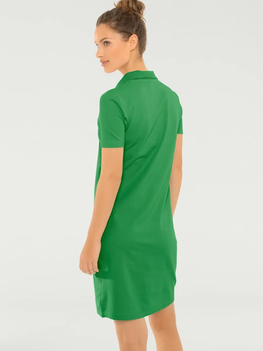 Robe polo à col classique et manches courtes en piqué doux