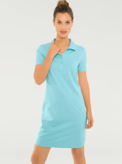 Robe polo à col classique et manches courtes en piqué doux