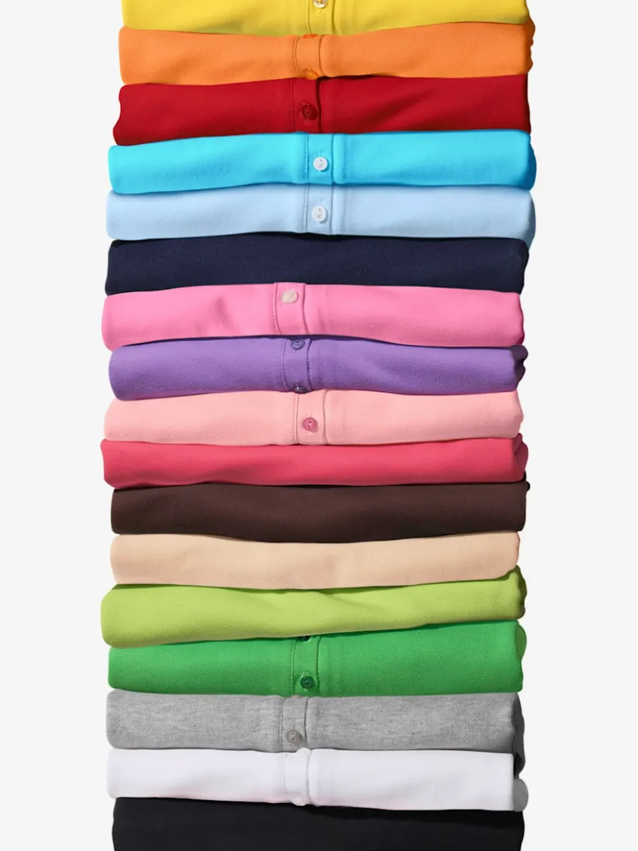 Robe polo à col classique et manches courtes en piqué doux