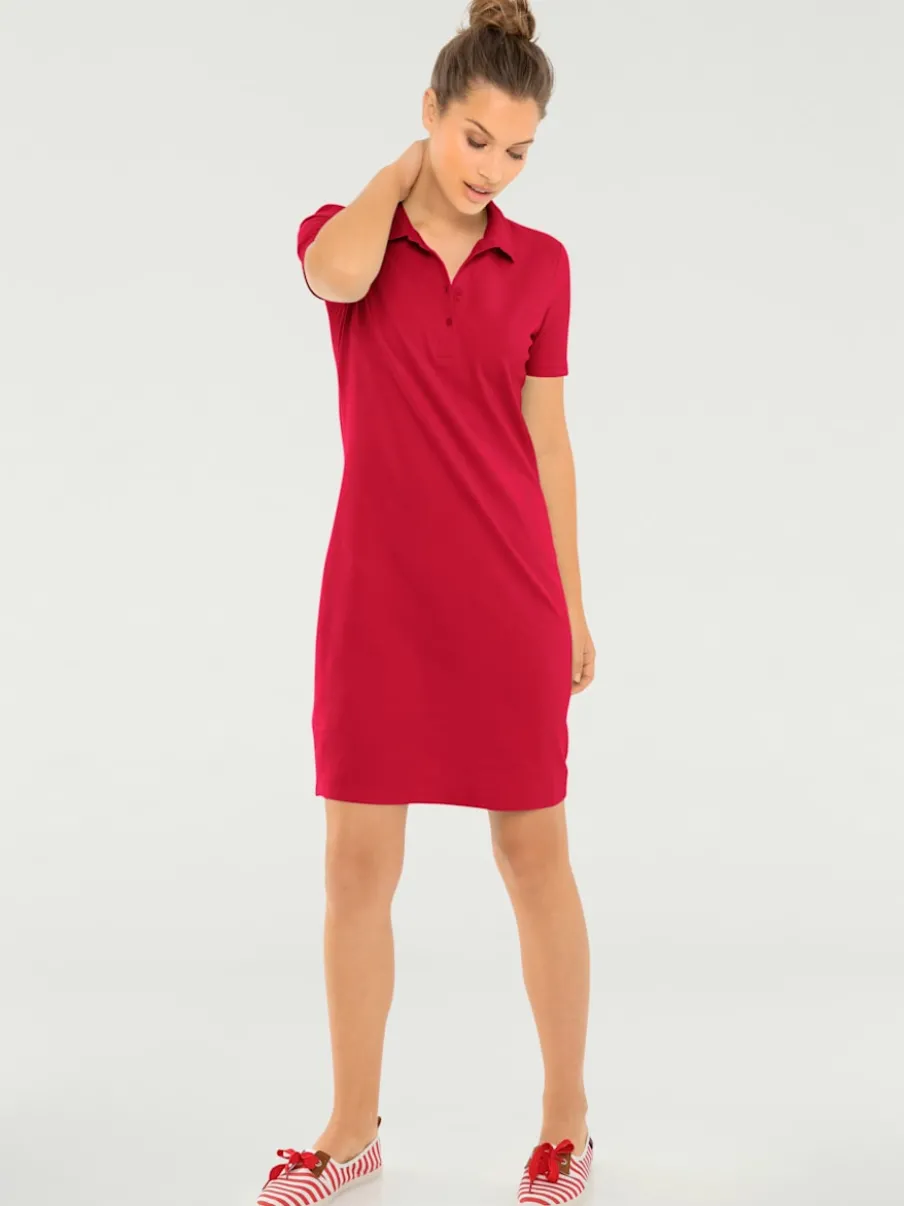 Robe polo à col classique et manches courtes en piqué doux