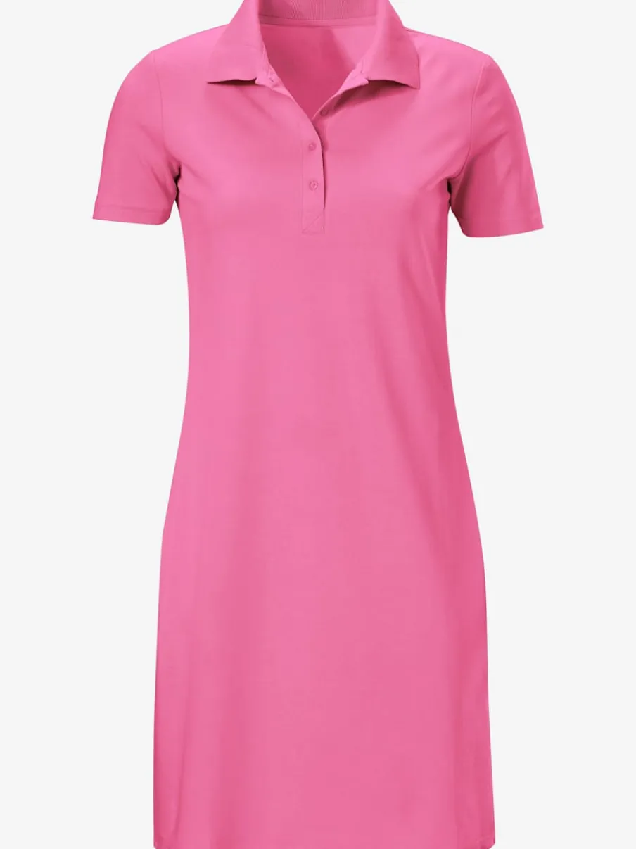 Robe polo à col classique et manches courtes en piqué doux