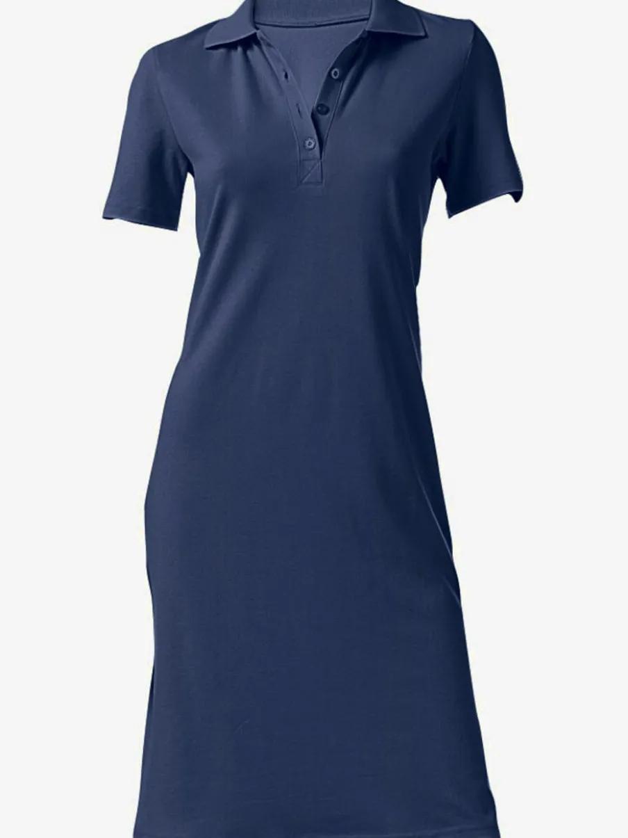 Robe polo à col classique et manches courtes en piqué doux
