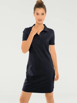 Robe polo à col classique et manches courtes en piqué doux