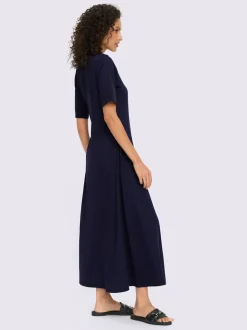 Robe polo en jersey avec col à patte de boutonnage manches courtes