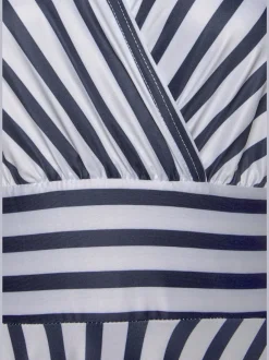 Robe portefeuille à col v avec rayures verticales