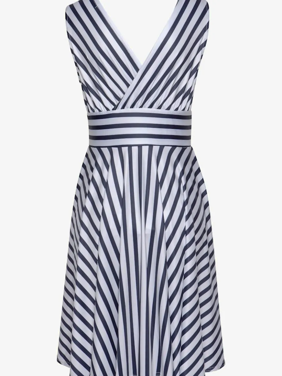 Robe portefeuille à col v avec rayures verticales