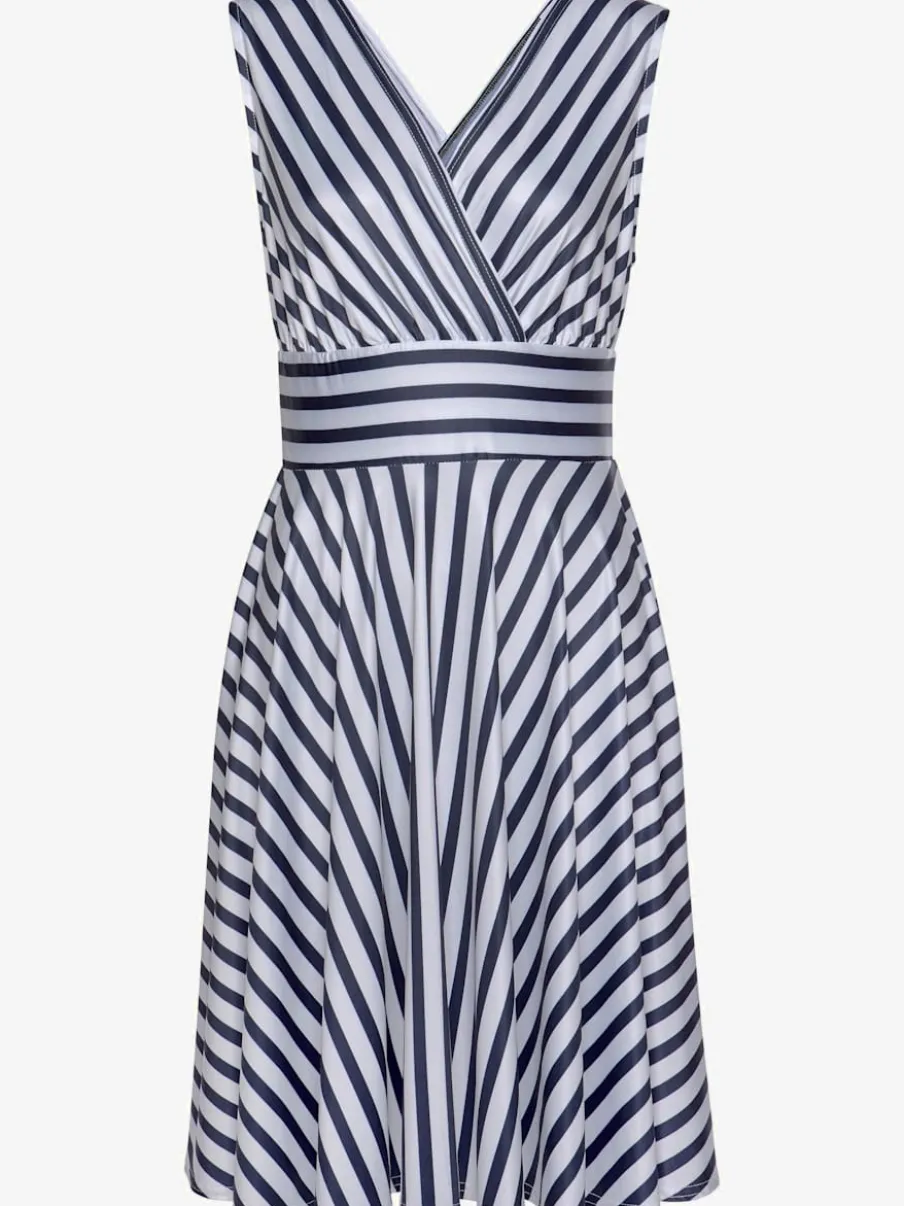 Robe portefeuille à col v avec rayures verticales