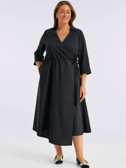 Robe portefeuille effet cache-cœur asymétrique
