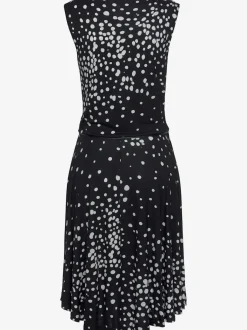 Robe portefeuille à pois avec ceinture et manches sans manches