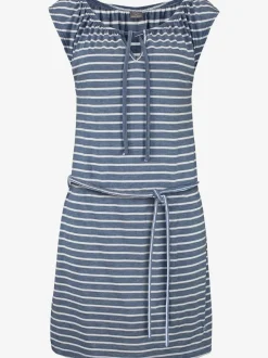 Robe rayée sportive avec ceinture et liens à nouer