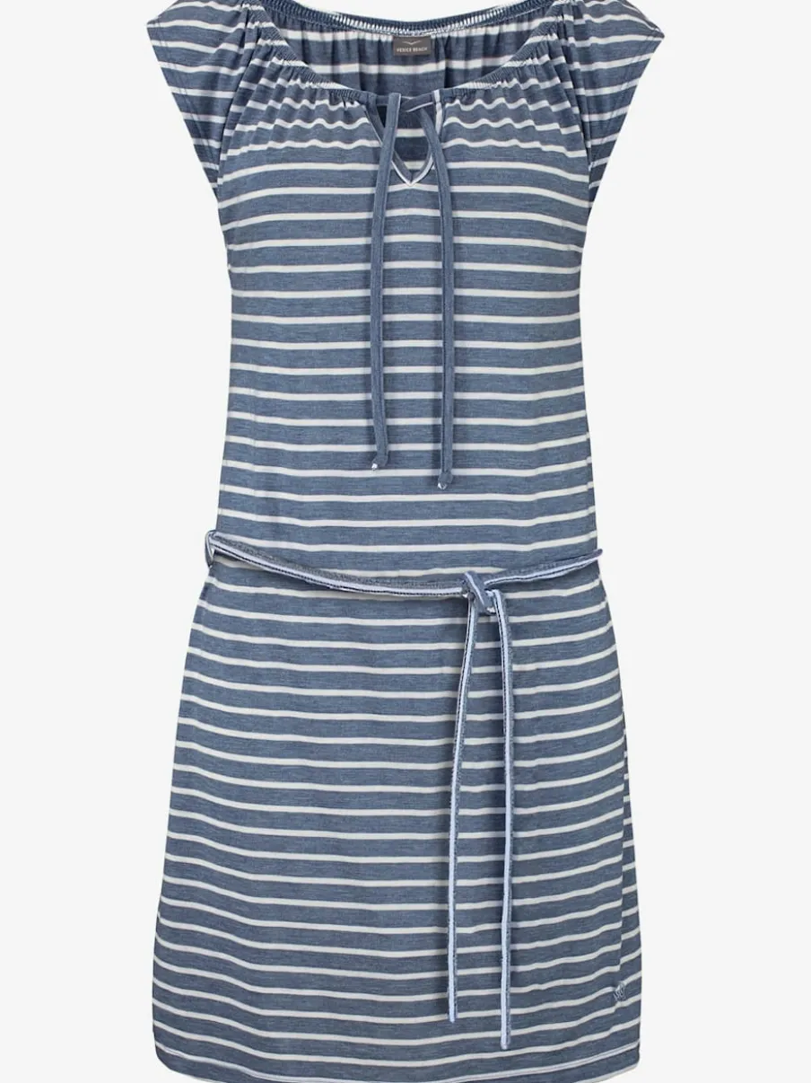 Robe rayée sportive avec ceinture et liens à nouer