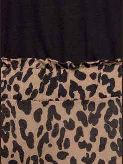 Robe sans manches en viscose avec imprimé animal.