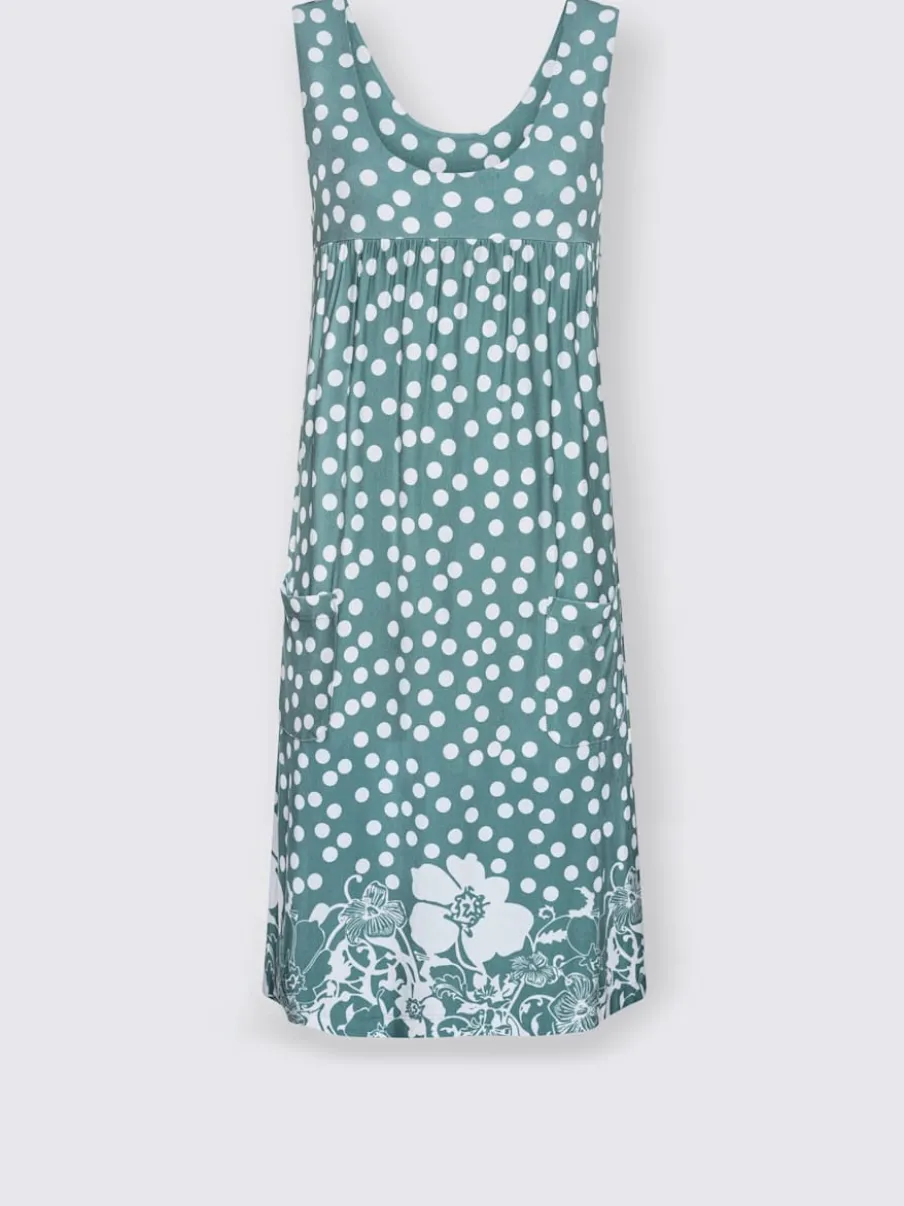 Robe sans manches à pois avec poches arrondies