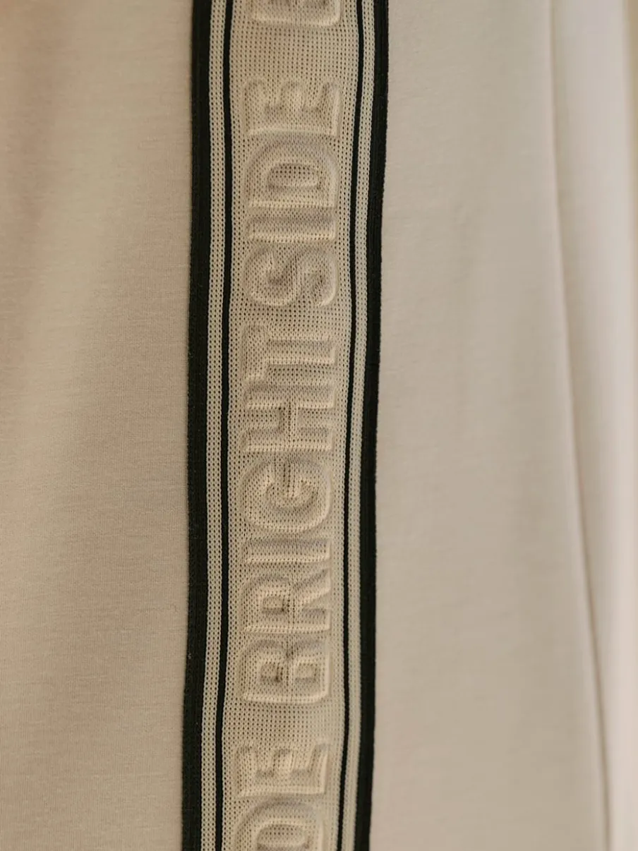 Robe sweat col montant avec inscription effet 3D et rayures sportives