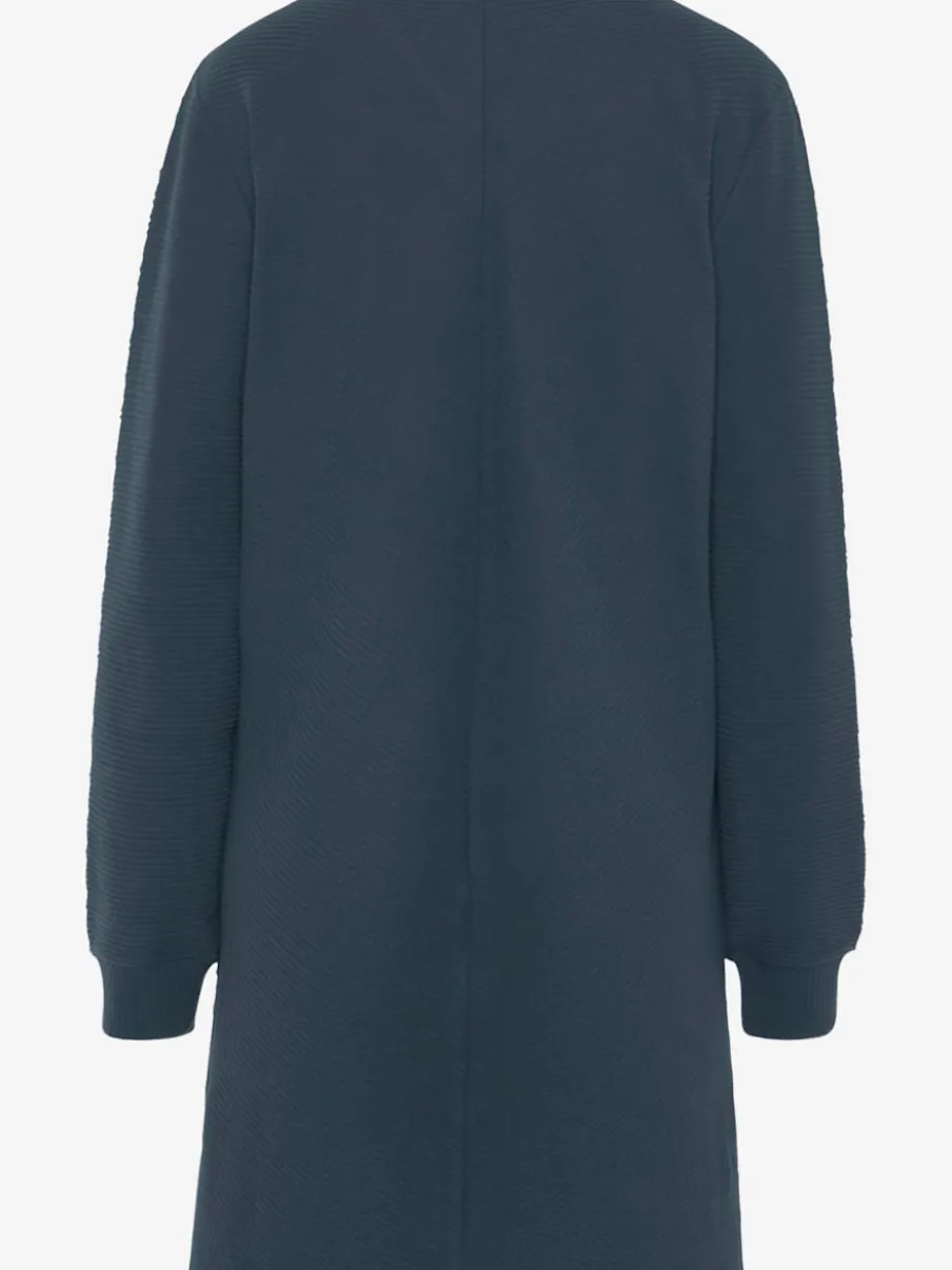 Robe sweat côtelée manches longues avec bords-côtes