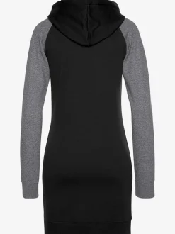 Robe sweatshirt à capuche avec logo et manches raglan