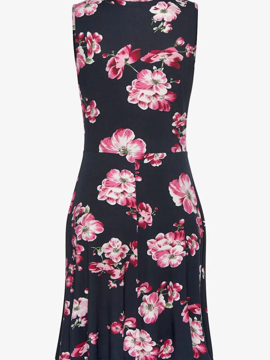 Robe été encolure goutte d'eau larges bretelles imprimé