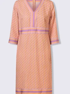 Robe tissée en viscose douce avec encolure V