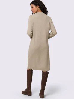 Robe tricot col corolle manches longues détails fluides
